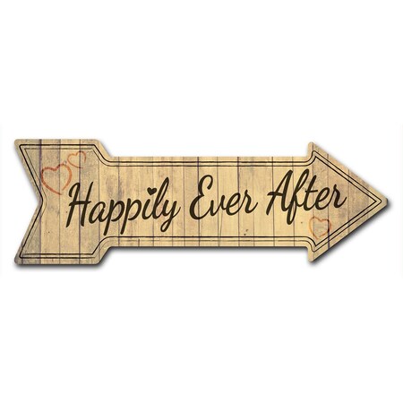 Signmission Happily Ever After Arrow Decal Funny Home Decor 18in Wide D-A-999834